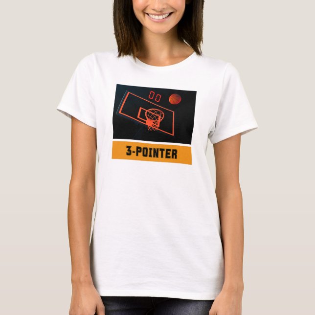 Basketball Drei-Punkte-Uhr bei Null T-Shirt (Vorderseite)