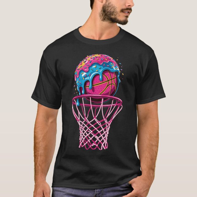 Basketball Drip Boys Sprinkles Ice Cream Dripping  T-Shirt (Vorderseite)
