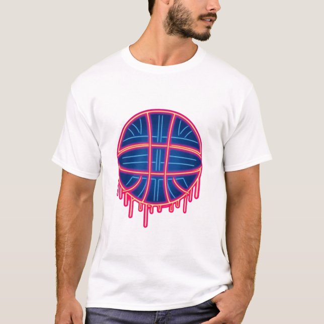 Basketball Drip Neon Basketball Graphics Basketbal T-Shirt (Vorderseite)