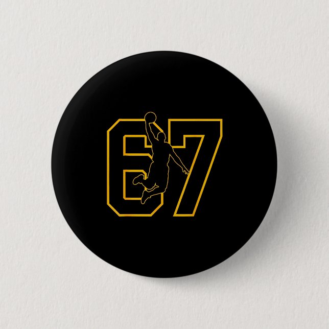 Basketball Drip Number 67 Basketball Player  Button (Vorderseite)
