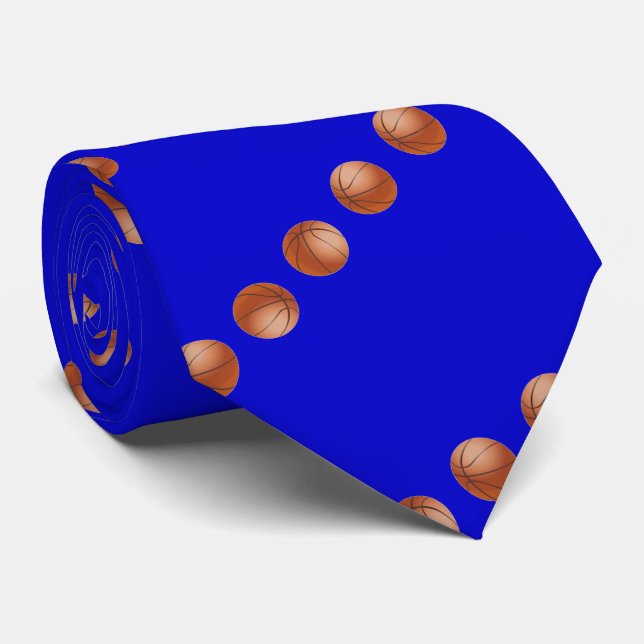 Basketball Drucktaste FARBE Krawatte (Gerollt)