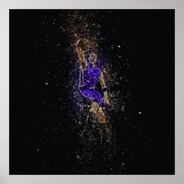 Basketball-Dunk-Glitzer Poster (Vorne)