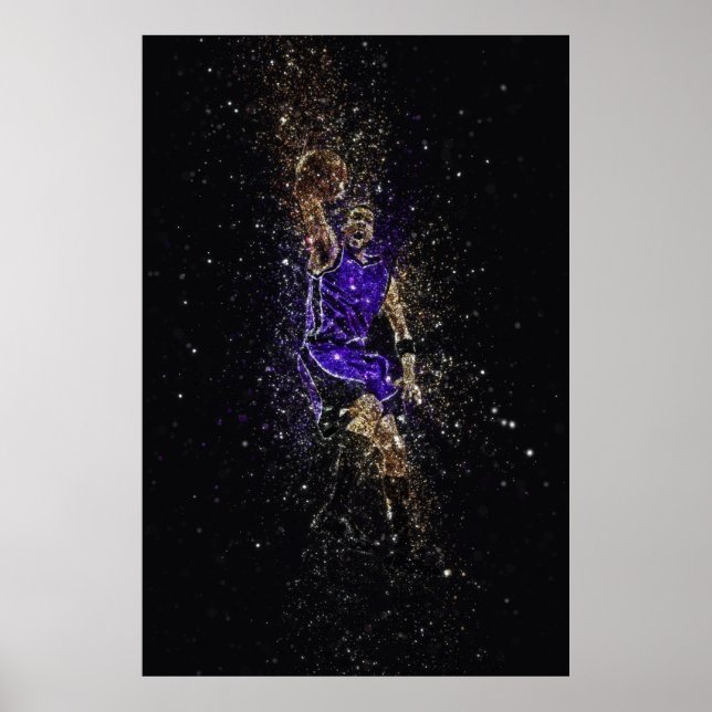 Basketball-Dunk-Glitzer Poster (Vorne)