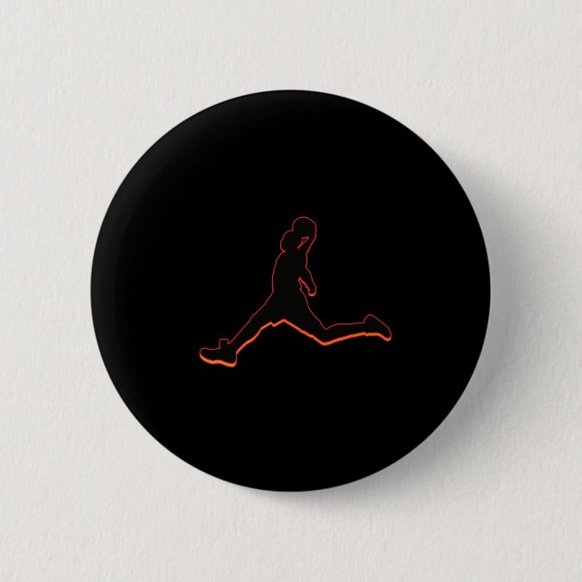 Basketball Dunkel Silhouette Design Airtime Button (Vorderseite)
