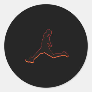 Basketball Dunkel Silhouette Design Airtime Runder Aufkleber