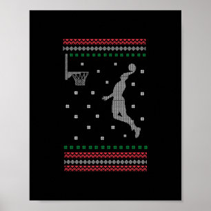 Basketball Dunkstmas cooler Sport hässlich Weihnac Poster