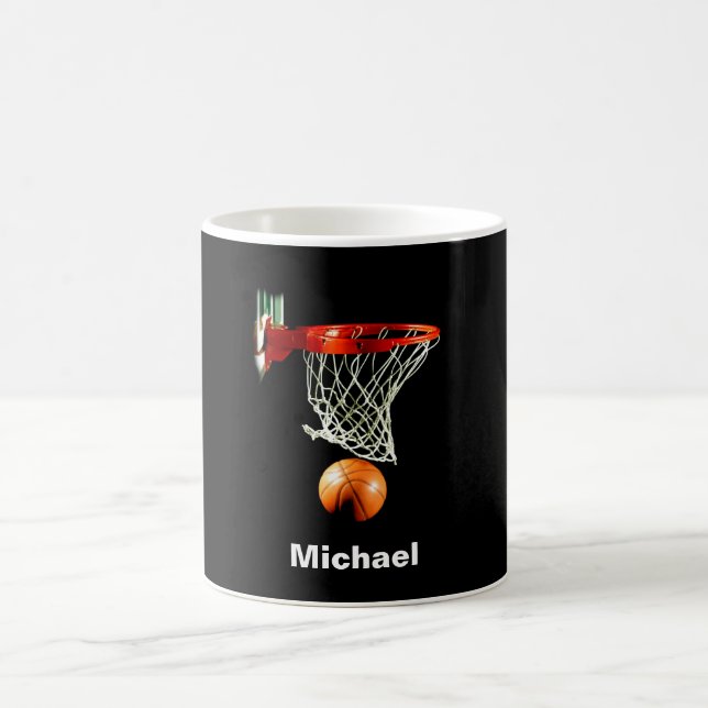 Basketball durch Ihren Namen ersetzen Kaffeetasse (Mittel)