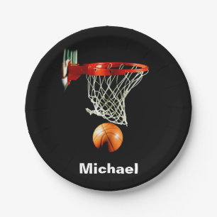 Basketball durch Ihren Namen ersetzen Pappteller