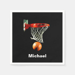 Basketball durch Ihren Namen ersetzen Serviette