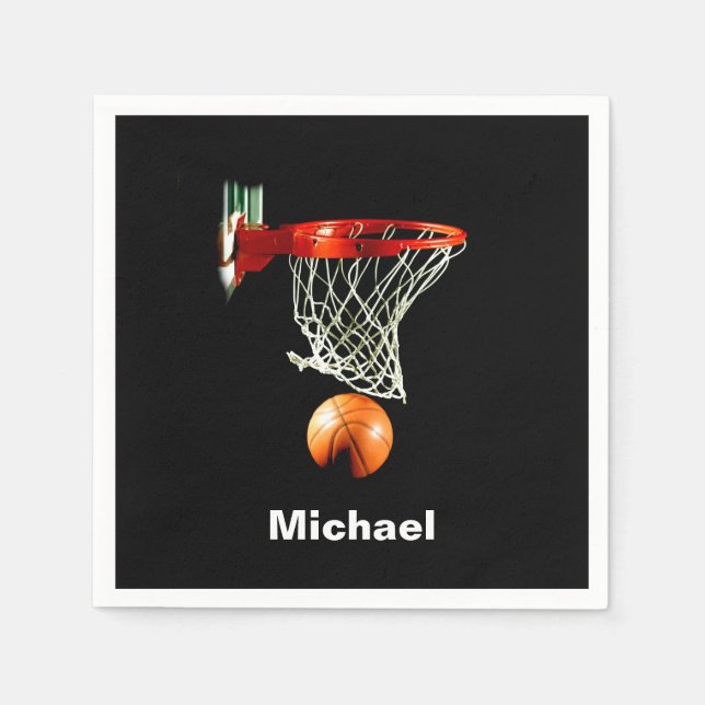 Basketball durch Ihren Namen ersetzen Serviette (Vorderseite)