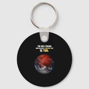 Basketball Earth Motivierend Inspiration Zitat Schlüsselanhänger