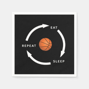 Basketball Eat Sleep Wiederholung Sportfan Sprichw Serviette