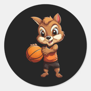 Basketball-Eichel Runder Aufkleber