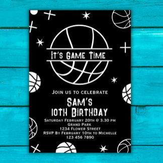 Basketball Einladung zum Geburtstag, Party Basketb