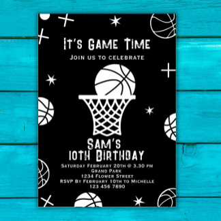 Basketball Einladung zum Geburtstag, Party Basketb