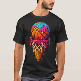 Basketball-Eiscreme-Drip für Jungen Mädchen Jugend T-Shirt