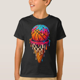 Basketball-Eiscreme-Tropf für Jungen Mädchen Jugen T-Shirt