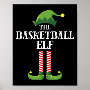 Basketball Elf Matching Family Group Weihnachtsfei Poster