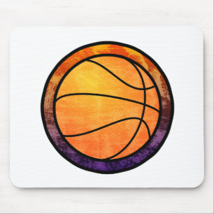 Basketball-Emblem Orange Lila Tasse Mousepad