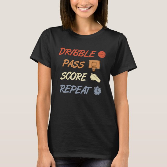 Basketball Enthusiast Retro Style Basketball Fan T-Shirt (Vorderseite)