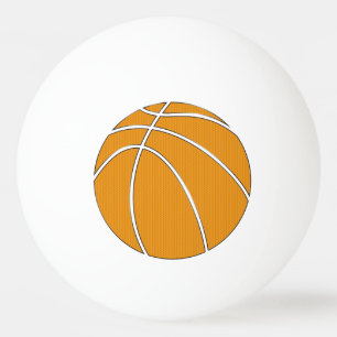 Basketball-Entwurf in traditionellem Orange und Tischtennisball