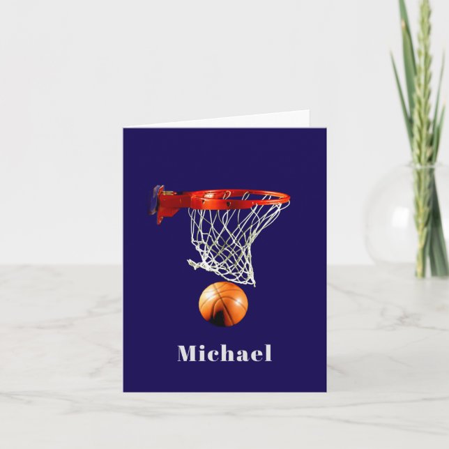 Basketball Ersetze mit deinem Namen Karte (Vorderseite)