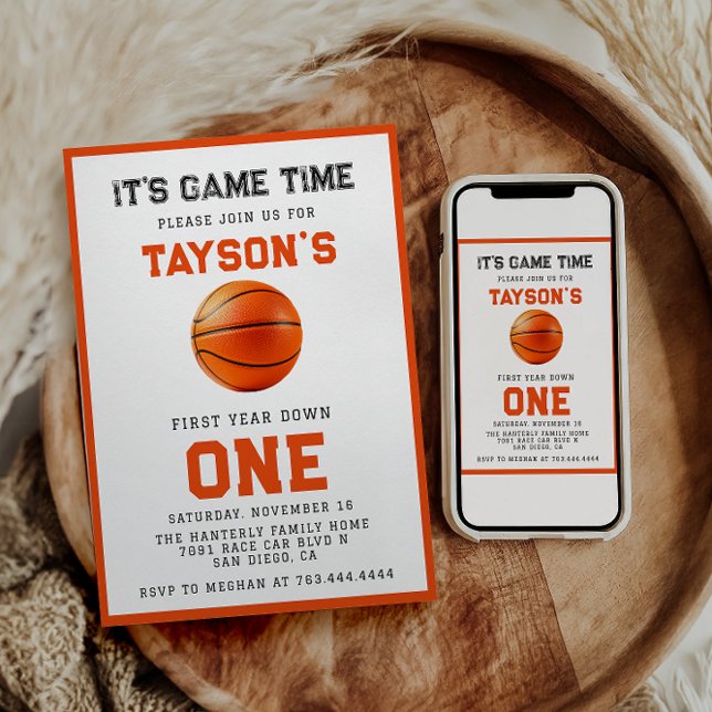 Basketball Erstes Jahr ab 1. Geburtstag Einladung (Von Creator hochgeladen)