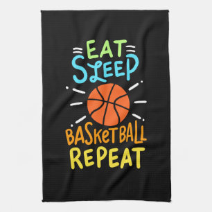 Basketball - Essen Schlafen Basketball Wiederholen Geschirrtuch