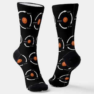 Basketball Essen Schlafen Wiederholen Sportfan Slo Socken