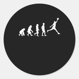 Basketball Evolution Champion Basketball Spieler Runder Aufkleber