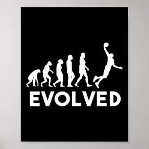 Basketball Evolution Männer Frauen Mädchen Kinder Poster