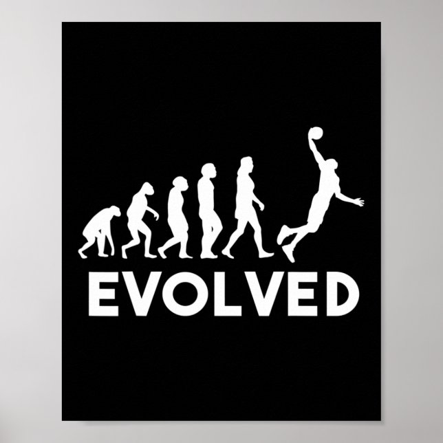 Basketball Evolution Männer Frauen Mädchen Kinder  Poster (Vorne)