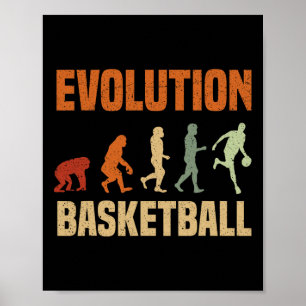 Basketball Evolution vom Affen zum Männchen Ganze  Poster