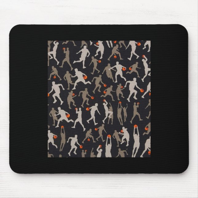 Basketball-Fabric Schwarze Muster Mousepad (Vorne)