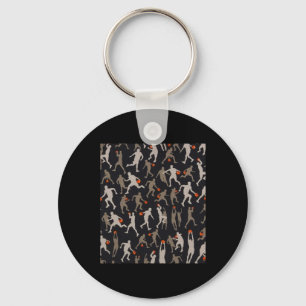 Basketball-Fabric Schwarze Muster Schlüsselanhänger