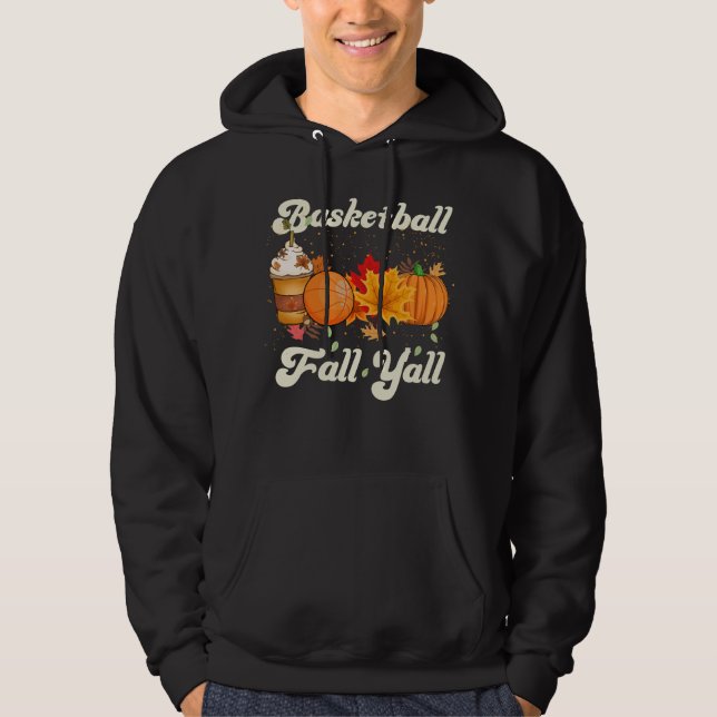 Basketball Fall Kaffee Pumpkin Fall Y'all Funny Hoodie (Vorderseite)