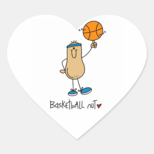 Basketball-Fan-T-Shirts und Geschenke Herz-Aufkleber