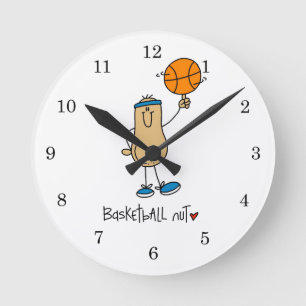 Basketball-Fan-T-Shirts und Geschenke Runde Wanduhr
