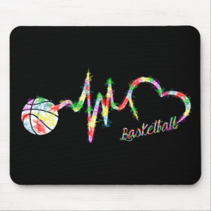 Basketball Farbenfroher Raucher Herzschlag Mousepad