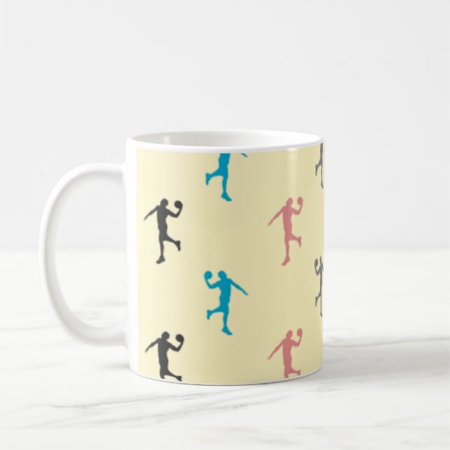 Basketball - Farbiges Spielermuster Kaffeetasse (Links)
