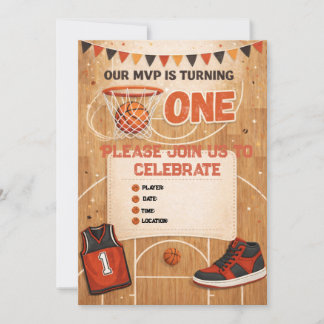 Basketball First Birthday Invitation | Einladung