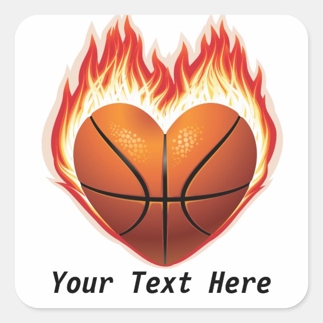 Basketball Flame Anpassbare Sticker (Vorderseite)