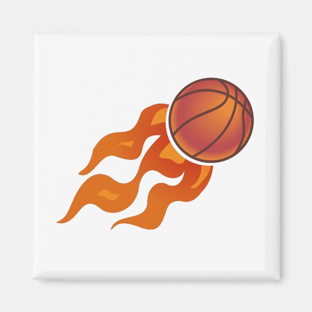 Basketball-Flammen Magnet (Vorne)