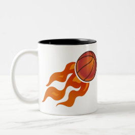 Basketball-Flammen Zweifarbige Tasse