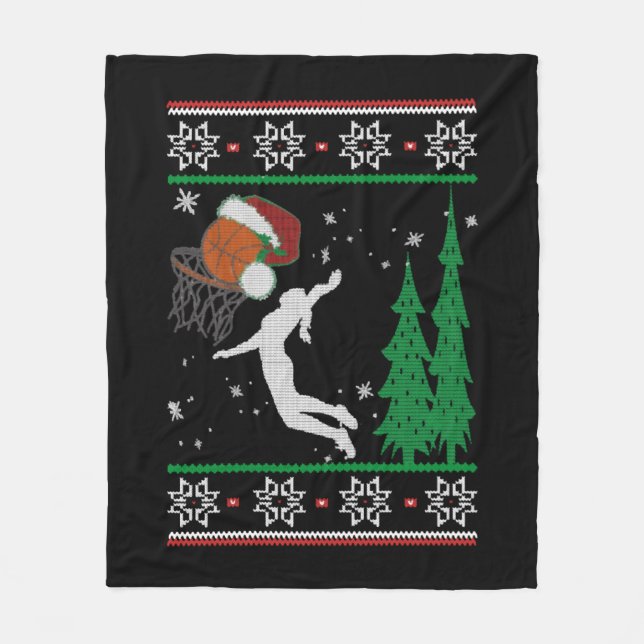 Basketball Fleecedecke (Vorderseite)