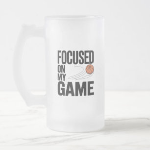 Basketball Fokussierte Mattierte Tasse aus Glas