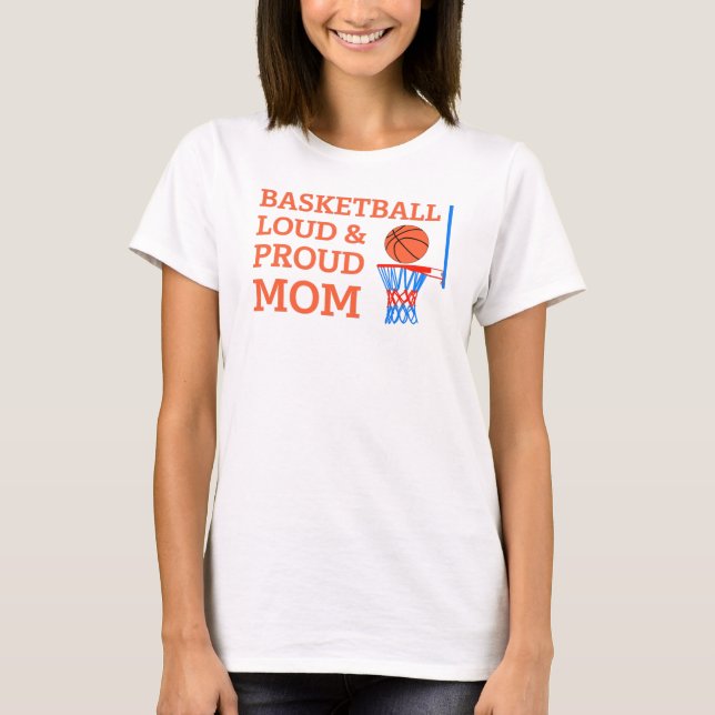Basketball fort et fier Maman joueur T-shirt (Devant)