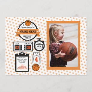 Basketball Foto Birthday Basketball Sport Party Einladung
