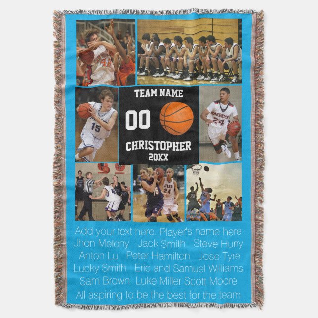 Basketball Foto Collage Fleece Decke (Vorderseite Vertikal)