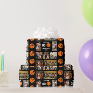 Basketball Foto Collage Fleece Decke Geschenkpapier